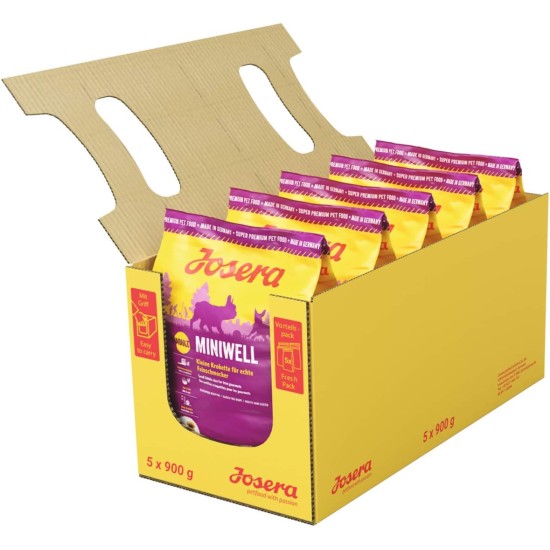 Josera MiniDeluxe (5 x 900 g) Grain Free Dog Food for Small Breeds with Lamb and Sweet Potato, Super Premium Dry Food for Adult Dogs, Pack of 5 Josera MiniDeluxe (5 x 900 g) Grain Free Dog Food for Small Breeds with Lamb and Sweet Potato, Super Premium Dry Food for Adult Dogs, Pack of 5