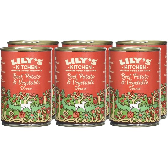 Lily's Kitchen Natural Wet Food for Adult Dogs Tin - Beef Goulash - Dog Food Grain-Free Recipe (6 x 400 g Cans) Lily's Kitchen Natural Wet Food for Adult Dogs Tin - Beef Goulash - Dog Food Grain-Free Recipe (6 x 400 g Cans)