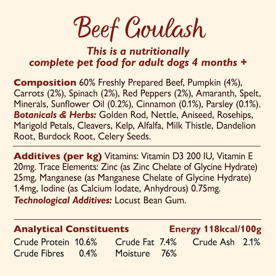 Lily's Kitchen Natural Wet Food for Adult Dogs Tin - Beef Goulash - Dog Food Grain-Free Recipe (6 x 400 g Cans) Lily's Kitchen Natural Wet Food for Adult Dogs Tin - Beef Goulash - Dog Food Grain-Free Recipe (6 x 400 g Cans)