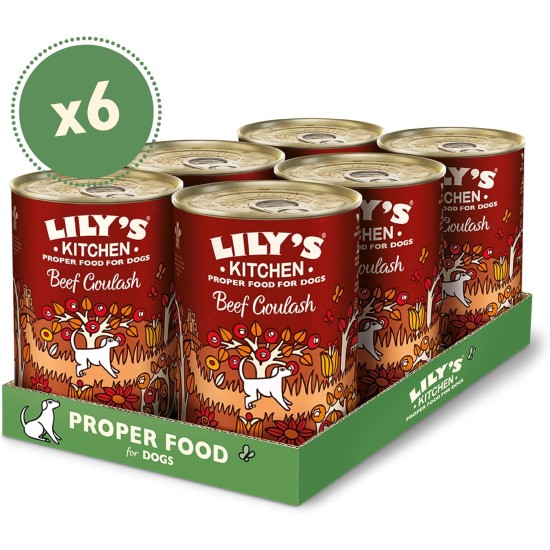 Lily's Kitchen Natural Wet Food for Adult Dogs Tin - Beef Goulash - Dog Food Grain-Free Recipe (6 x 400 g Cans) Lily's Kitchen Natural Wet Food for Adult Dogs Tin - Beef Goulash - Dog Food Grain-Free Recipe (6 x 400 g Cans)