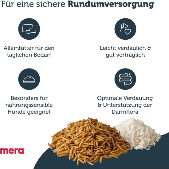 MERA Pure Sensitive Insect Protein Dog Food, Dry Food with Insect Protein for Sensitive Dogs, Hypoallergenic and Environmentally Friendly (12.5 kg) MERA Pure Sensitive Insect Protein Dog Food, Dry Food with Insect Protein for Sensitive Dogs, Hypoallergenic and Environmentally Friendly (12.5 kg)