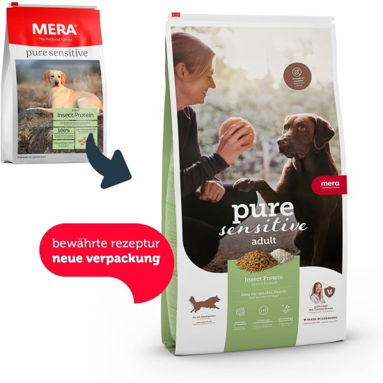MERA Pure Sensitive Insect Protein Dog Food, Dry Food with Insect Protein for Sensitive Dogs, Hypoallergenic and Environmentally Friendly (12.5 kg) MERA Pure Sensitive Insect Protein Dog Food, Dry Food with Insect Protein for Sensitive Dogs, Hypoallergenic and Environmentally Friendly (12.5 kg)