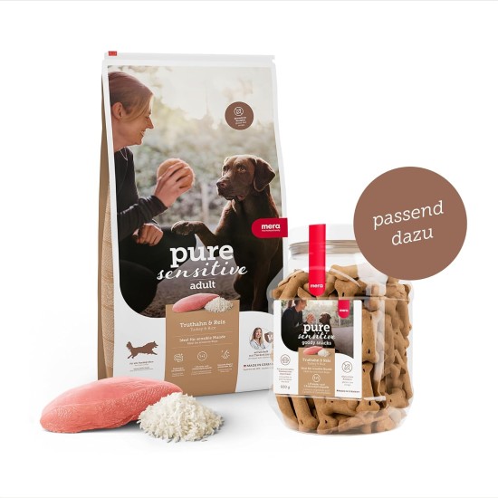 MERA pure sensitive Adult Turkey and Rice Dog Food, Dry Food for the Daily Nutrition of Food-Sensitive Dogs MERA pure sensitive Adult Turkey and Rice Dog Food, Dry Food for the Daily Nutrition of Food-Sensitive Dogs