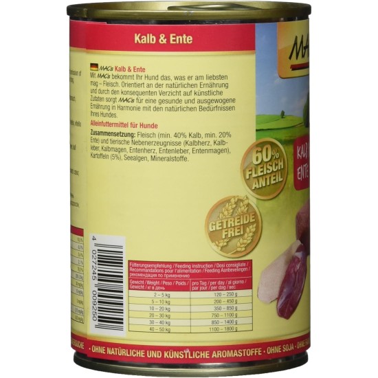 Mac's Veal & Duck, Pack of 6 (6 x 400 g) Mac's Veal & Duck, Pack of 6 (6 x 400 g)