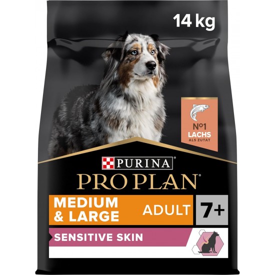 PRO PLAN 7+ Sensitive Skin Senior Medium and Large Dry Dog Food Salmon 14kg PRO PLAN 7+ Sensitive Skin Senior Medium and Large Dry Dog Food Salmon 14kg