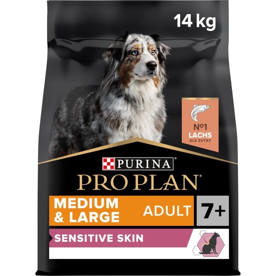 PRO PLAN 7+ Sensitive Skin Senior Medium and Large Dry Dog Food Salmon 14kg PRO PLAN 7+ Sensitive Skin Senior Medium and Large Dry Dog Food Salmon 14kg