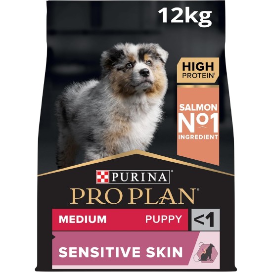PRO PLAN Medium Puppy Sensitive Skin Dry Dog Food Salmon 12kg PRO PLAN Medium Puppy Sensitive Skin Dry Dog Food Salmon 12kg