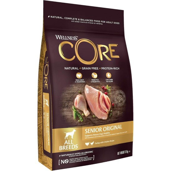 Wellness CORE Dry Dog Food, Grain-Free, High Meat Content, Various Flavours, 10 kg Wellness CORE Dry Dog Food, Grain-Free, High Meat Content, Various Flavours, 10 kg
