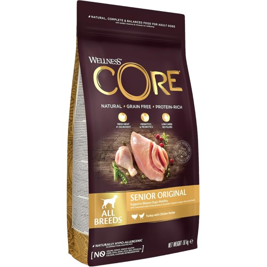 Wellness CORE Dry Dog Food, Grain-Free, High Meat Content, Various Flavours, 10 kg Wellness CORE Dry Dog Food, Grain-Free, High Meat Content, Various Flavours, 10 kg