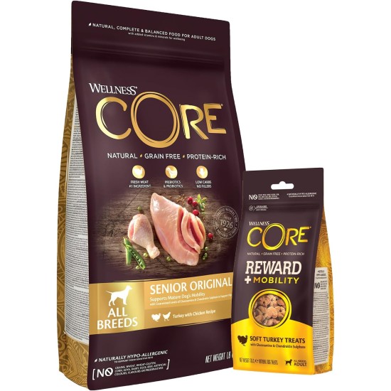 Wellness CORE Dry Dog Food, Grain-Free, High Meat Content, Various Flavours, 10 kg Wellness CORE Dry Dog Food, Grain-Free, High Meat Content, Various Flavours, 10 kg