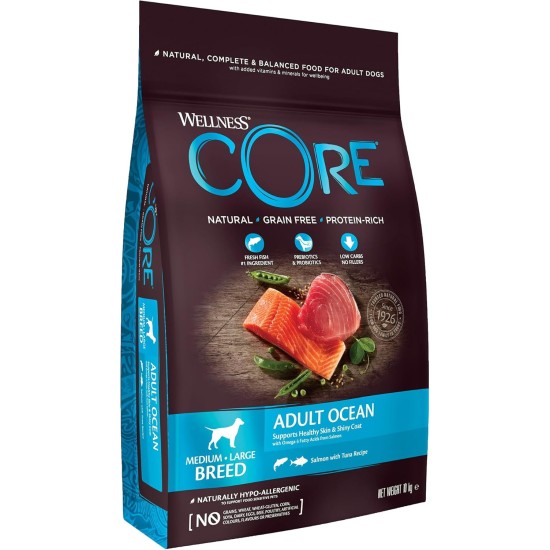 Wellness Core Dry Dog Food, Grain-Free, High Meat Content, Various Flavours. Wellness Core Dry Dog Food, Grain-Free, High Meat Content, Various Flavours.