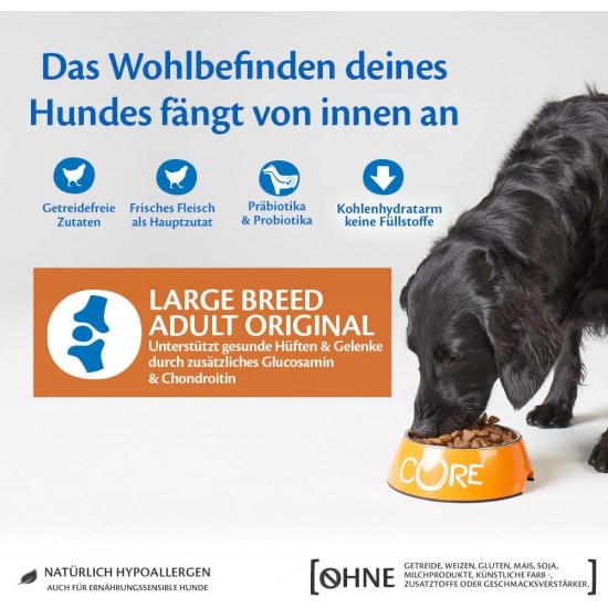 Wellness Core Dry Dog Food, Grain-Free, High Meat Content, Various Flavours. Wellness Core Dry Dog Food, Grain-Free, High Meat Content, Various Flavours.
