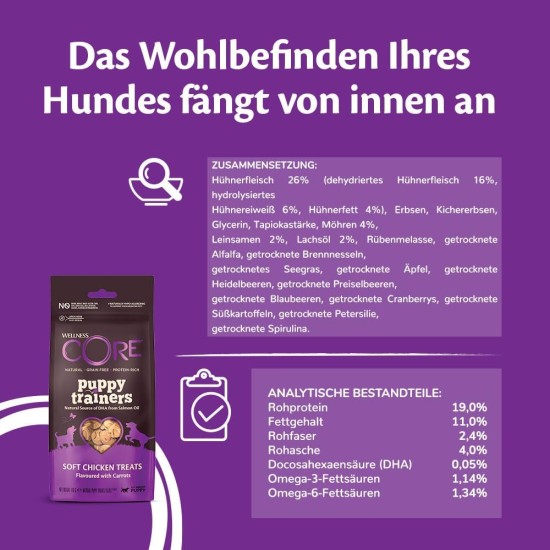 Wellness Core Puppy Dog Food, Dry Food for Puppies, Grain Free, High Meat Content, No Artificial Additives, Various Types and Sizes, 10 kg Wellness Core Puppy Dog Food, Dry Food for Puppies, Grain Free, High Meat Content, No Artificial Additives, Various Types and Sizes, 10 kg