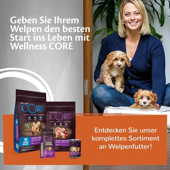 Wellness Core Puppy Dog Food, Dry Food for Puppies, Grain Free, High Meat Content, No Artificial Additives, Various Types and Sizes, 10 kg Wellness Core Puppy Dog Food, Dry Food for Puppies, Grain Free, High Meat Content, No Artificial Additives, Various Types and Sizes, 10 kg