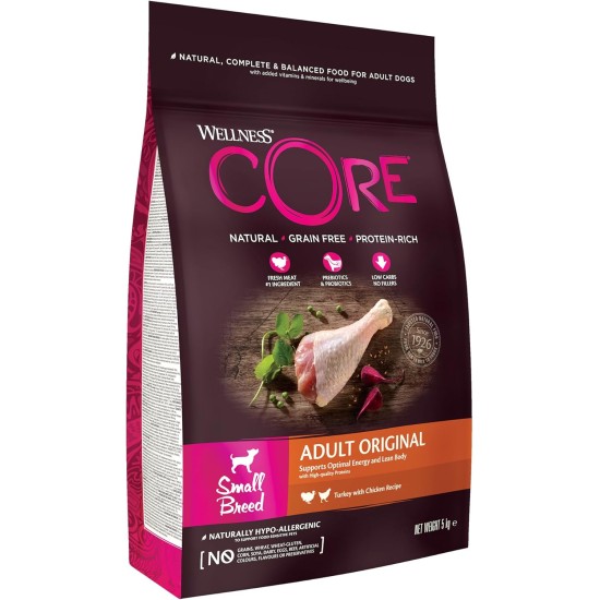 Wellness Core Small Breed Dry, Grain-Free Dog Food for Small Dogs with High Meat Content, Various Varieties Wellness Core Small Breed Dry, Grain-Free Dog Food for Small Dogs with High Meat Content, Various Varieties