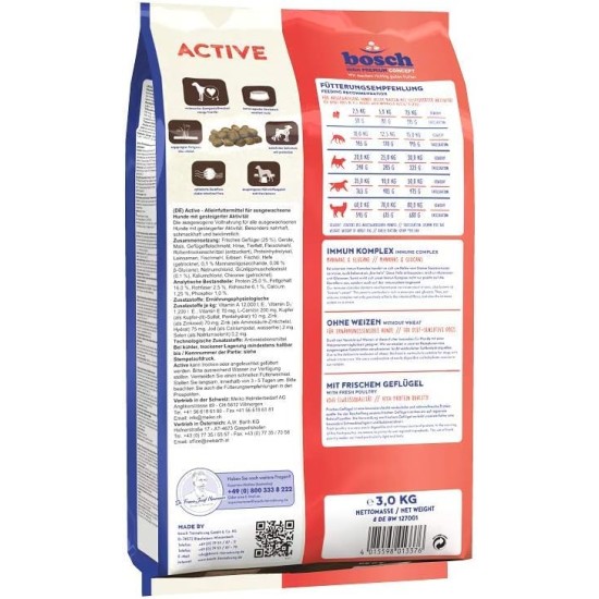 bosch HPC Active | Hundetrockenfutter für ausgewachsene Hunde aller Rassen mit gesteigerter Aktivität | 1 x 15 kg,Geflügel bosch HPC Active | Hundetrockenfutter für ausgewachsene Hunde aller Rassen mit gesteigerter Aktivität | 1 x 15 kg,Geflügel