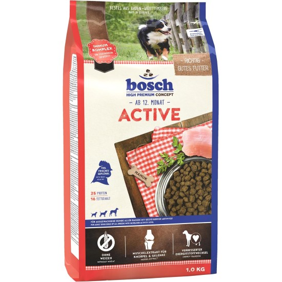 bosch HPC Active | Hundetrockenfutter für ausgewachsene Hunde aller Rassen mit gesteigerter Aktivität | 1 x 15 kg,Geflügel bosch HPC Active | Hundetrockenfutter für ausgewachsene Hunde aller Rassen mit gesteigerter Aktivität | 1 x 15 kg,Geflügel