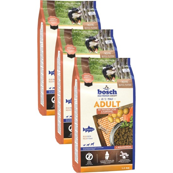 bosch HPC Adult mit frischem Lachs & Kartoffel | Hundetrockenfutter für ausgewachsene Hunde aller Rassen | 1 x 15 kg bosch HPC Adult mit frischem Lachs & Kartoffel | Hundetrockenfutter für ausgewachsene Hunde aller Rassen | 1 x 15 kg