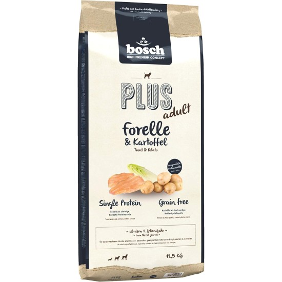 bosch HPC Plus Trout & Potato Dog Food for Adult Dogs of All Breeds, Single Protein, Grain-Free