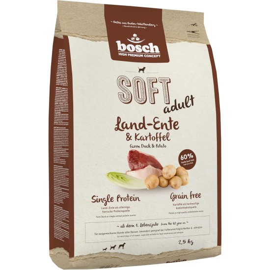 bosch HPC SOFT Country Duck & Potato | semi-moist dog food for adult dogs of all breeds | Single protein | Grain Free, 1 x 12.5 kg bosch HPC SOFT Country Duck & Potato | semi-moist dog food for adult dogs of all breeds | Single protein | Grain Free, 1 x 12.5 kg