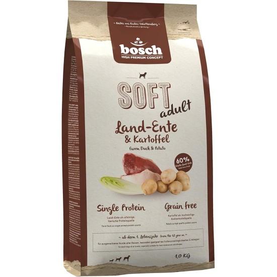 bosch HPC SOFT Country Duck & Potato | semi-moist dog food for adult dogs of all breeds | Single protein | Grain Free, 1 x 12.5 kg bosch HPC SOFT Country Duck & Potato | semi-moist dog food for adult dogs of all breeds | Single protein | Grain Free, 1 x 12.5 kg