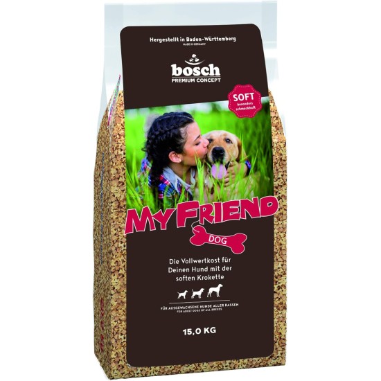 bosch My Friend - Soft Dog Food for Adult Dogs of All Breeds - Whole Food with Soft Croquettes - 15 kg bosch My Friend - Soft Dog Food for Adult Dogs of All Breeds - Whole Food with Soft Croquettes - 15 kg