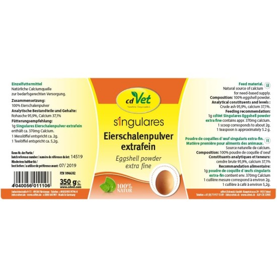 cdVet Singulares Egg Shell Powder Extra Fine, 1 kg cdVet Singulares Egg Shell Powder Extra Fine, 1 kg