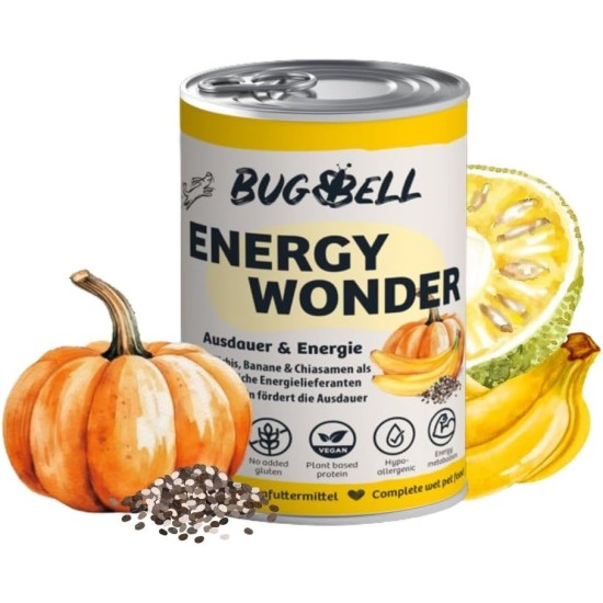 400 g Wet Food, Vegetable & Whole Food, Low Purine, Bowl Experience with Jackfruit, for Active Dogs, Banana & Chia & L-Carnitine as Energy Supplier, Made in Germany