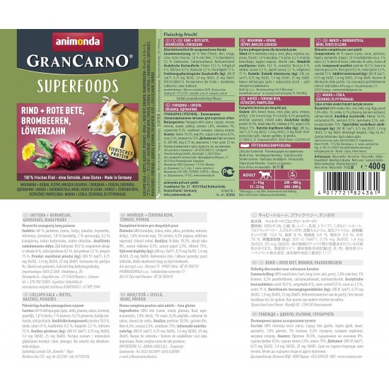 ANIMONDA Gran Carno Adult Single Protein Dog Food, Wet Food for Adult Dogs ANIMONDA Gran Carno Adult Single Protein Dog Food, Wet Food for Adult Dogs