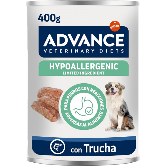 Advance Diets Wet Dog Food - Hypoallergenic Limited Ingredient Trout - 6 Packs of 400g Advance Diets Wet Dog Food - Hypoallergenic Limited Ingredient Trout - 6 Packs of 400g