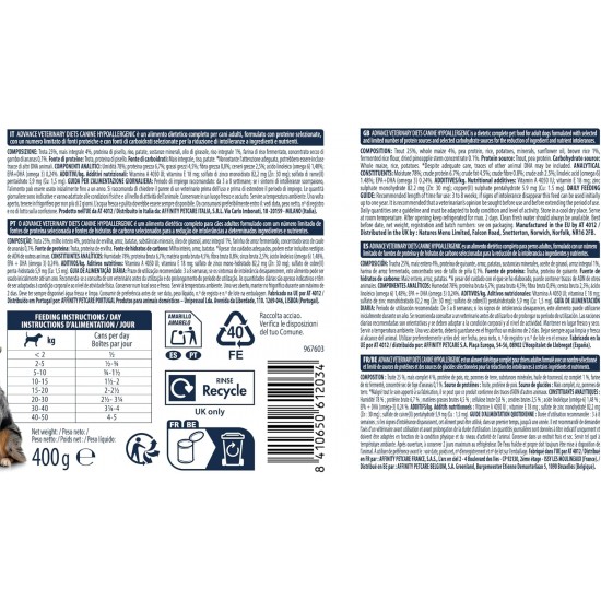 Advance Diets Wet Dog Food - Hypoallergenic Limited Ingredient Trout - 6 Packs of 400g Advance Diets Wet Dog Food - Hypoallergenic Limited Ingredient Trout - 6 Packs of 400g