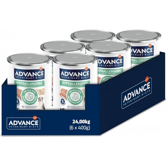 Advance Diets Wet Dog Food - Hypoallergenic Limited Ingredient Trout - 6 Packs of 400g Advance Diets Wet Dog Food - Hypoallergenic Limited Ingredient Trout - 6 Packs of 400g