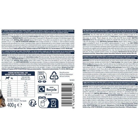Advance Diets Wet Dog Food - Hypoallergenic with Pig - 6 Packs of 400g Advance Diets Wet Dog Food - Hypoallergenic with Pig - 6 Packs of 400g