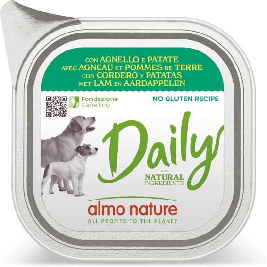Almo Nature Daily Menu Dog No Grain Pate with Lamb and Potatoes, 100 g, Pack of 32 Almo Nature Daily Menu Dog No Grain Pate with Lamb and Potatoes, 100 g, Pack of 32