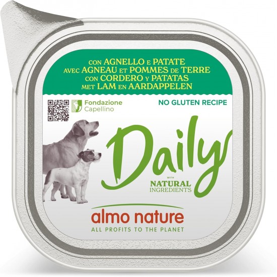 Almo Nature Daily Menu Dog No Grain Pate with Lamb and Potatoes, 100 g, Pack of 32 Almo Nature Daily Menu Dog No Grain Pate with Lamb and Potatoes, 100 g, Pack of 32