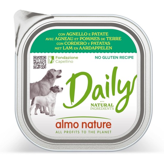 Almo Nature Daily Wet Food for Dogs with Lamb and Potatoes, Gluten Free, Pack of 9 (9 x 300 g) Almo Nature Daily Wet Food for Dogs with Lamb and Potatoes, Gluten Free, Pack of 9 (9 x 300 g)