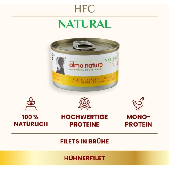 Almo Nature HFC Natural Chicken Fillet- Wet Dog Food (Pack of 12 x 280g tins) Almo Nature HFC Natural Chicken Fillet- Wet Dog Food (Pack of 12 x 280g tins)