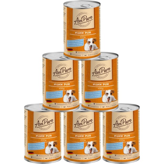 AniPuro 6 x 400 g Pure Chicken, High-Quality Wet Food for Dogs AniPuro 6 x 400 g Pure Chicken, High-Quality Wet Food for Dogs