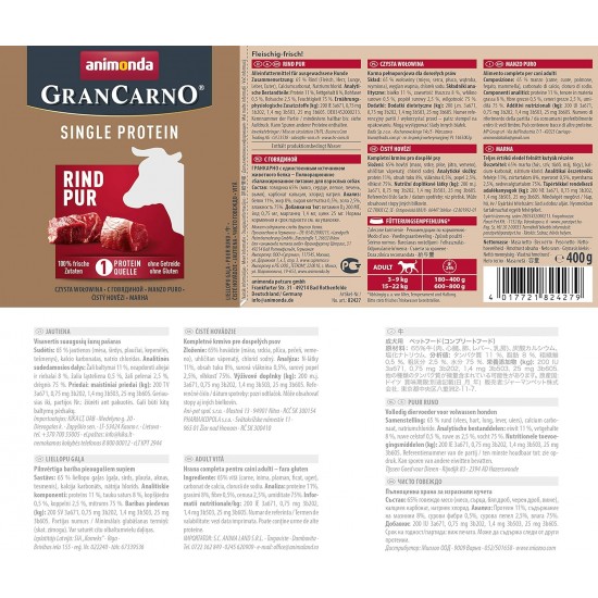Animonda Gran Carno Adult Sensitive Wet Food for Adult Dogs, Pack of 6 Animonda Gran Carno Adult Sensitive Wet Food for Adult Dogs, Pack of 6