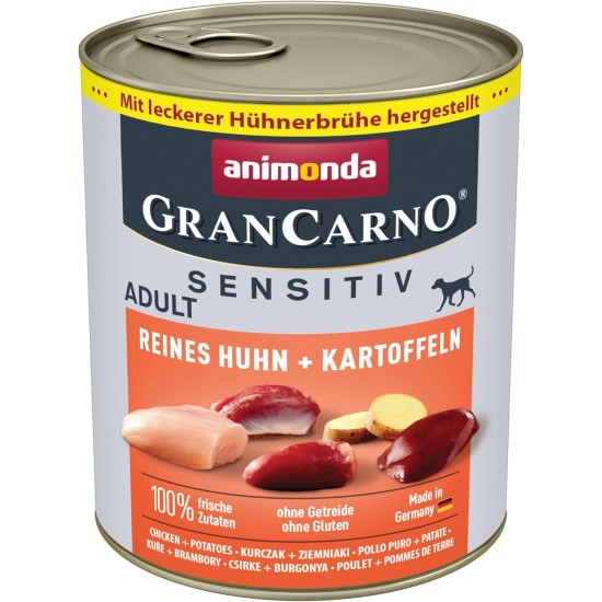 Animonda Gran Carno Adult Sensitive Wet Food for Adult Dogs, Pack of 6