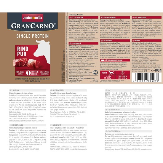 Animonda Gran Carno Adult Sensitive Wet Food for Adult Dogs, Pack of 6 Animonda Gran Carno Adult Sensitive Wet Food for Adult Dogs, Pack of 6