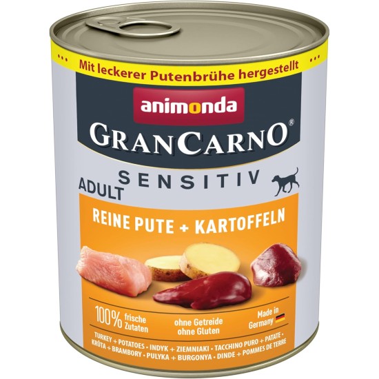 Animonda Gran Carno Adult Sensitive Wet Food for Adult Dogs, Pack of 6 Animonda Gran Carno Adult Sensitive Wet Food for Adult Dogs, Pack of 6