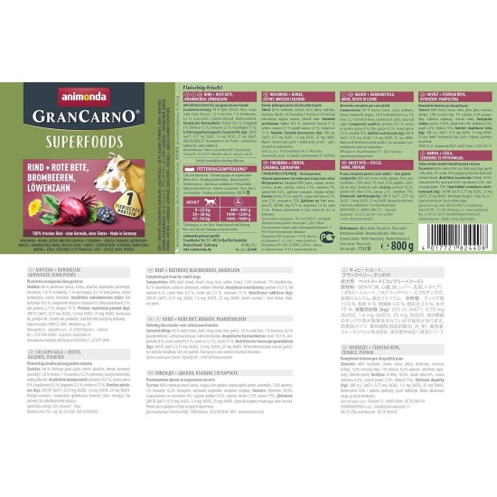 Animonda Gran Carno Adult Sensitive Wet Food for Adult Dogs, Pack of 6 Animonda Gran Carno Adult Sensitive Wet Food for Adult Dogs, Pack of 6