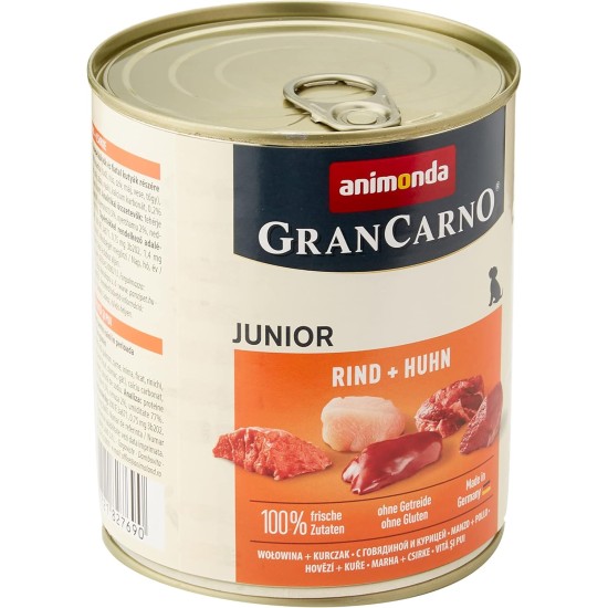 Animonda Gran Carno Junior Dog Food, Wet Food for Dogs in Growth, Pack of 6, Beef & Chicken Animonda Gran Carno Junior Dog Food, Wet Food for Dogs in Growth, Pack of 6, Beef & Chicken