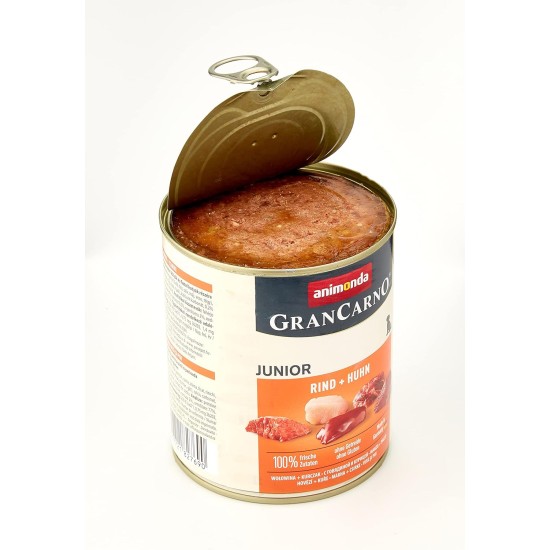 Animonda Gran Carno Junior Dog Food, Wet Food for Dogs in Growth, Pack of 6, Beef & Chicken Animonda Gran Carno Junior Dog Food, Wet Food for Dogs in Growth, Pack of 6, Beef & Chicken