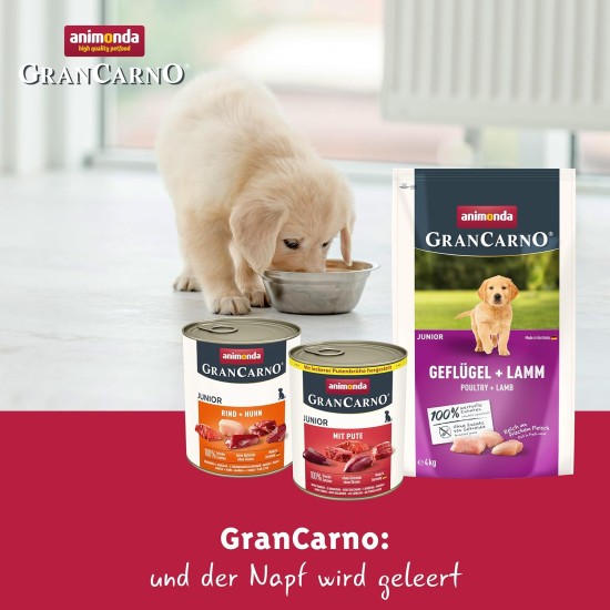 Animonda Gran Carno Junior Dog Food, Wet Food for Dogs in Growth, Pack of 6, Beef & Chicken Animonda Gran Carno Junior Dog Food, Wet Food for Dogs in Growth, Pack of 6, Beef & Chicken