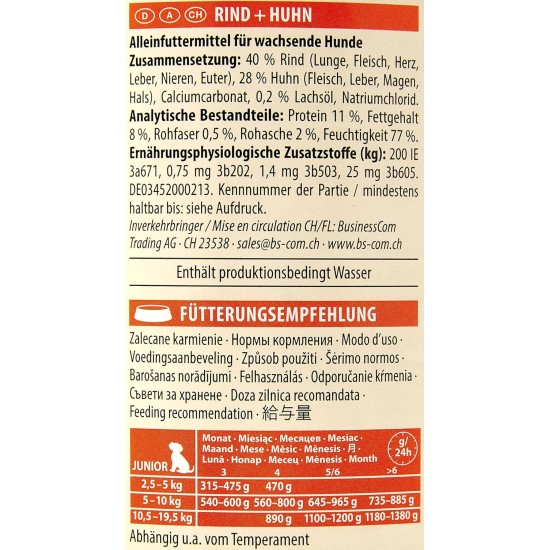Animonda Gran Carno Junior Dog Food, Wet Food for Dogs in Growth, Pack of 6, Beef & Chicken Animonda Gran Carno Junior Dog Food, Wet Food for Dogs in Growth, Pack of 6, Beef & Chicken