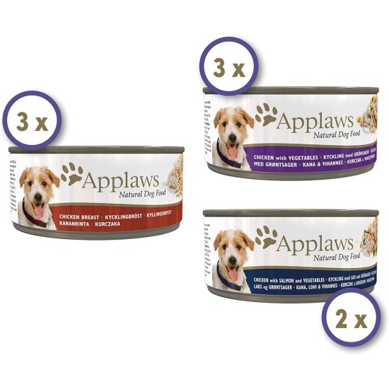 Applaws Dog Tin 156g Chicken Breast with Salmon and Vegetables Applaws Dog Tin 156g Chicken Breast with Salmon and Vegetables