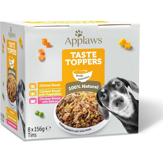 Applaws Premium Natural Wet Food for Dogs, Adult Chicken Breast with Ham and Vegetables in Broth 12 x 156 g Tin Applaws Premium Natural Wet Food for Dogs, Adult Chicken Breast with Ham and Vegetables in Broth 12 x 156 g Tin