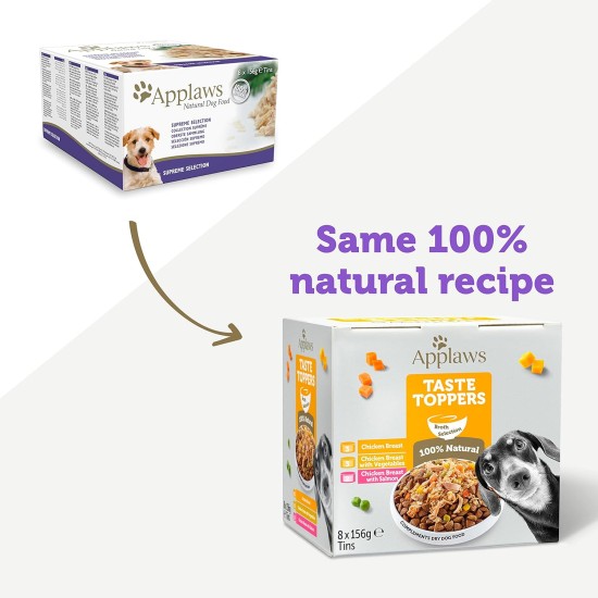 Applaws Premium Natural Wet Food for Dogs, Adult Chicken Breast with Ham and Vegetables in Broth 12 x 156 g Tin Applaws Premium Natural Wet Food for Dogs, Adult Chicken Breast with Ham and Vegetables in Broth 12 x 156 g Tin